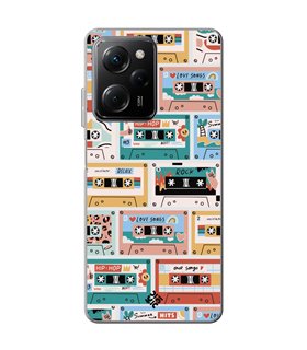 Funda para [ POCO X5 Pro 5G ] Dibujo Auténtico [ Cintas de Cassette ] de Silicona Flexible