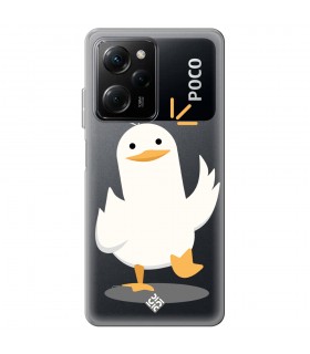 Funda para [ POCO X5 Pro 5G ] Dibujo Auténtico [ Pato Caminando ] de Silicona Flexible para Smartphone 