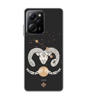 Funda para [ POCO X5 Pro 5G ] Dibujo Zodiaco [ Signo Zodiacal - Aries ] de Silicona Flexible para Smartphone 