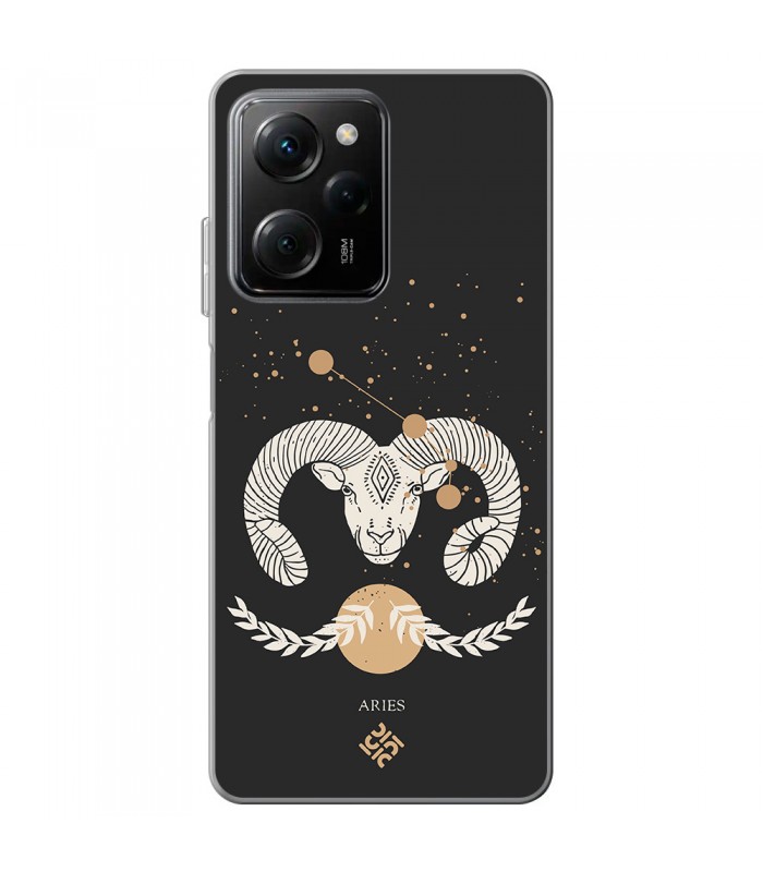 Funda para [ POCO X5 Pro 5G ] Dibujo Zodiaco [ Signo Zodiacal - Aries ] de Silicona Flexible para Smartphone 