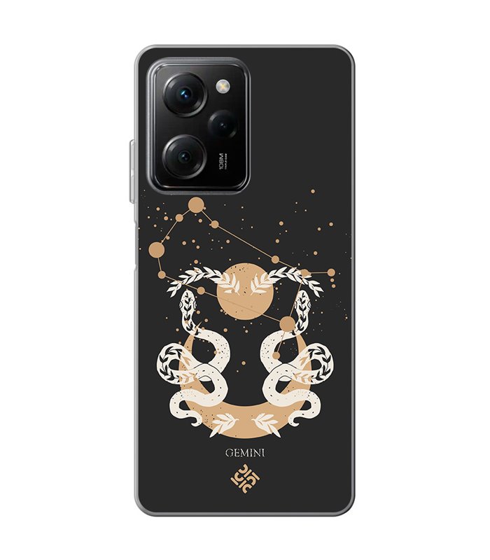 Funda para [ POCO X5 Pro 5G ] Dibujo Zodiaco [ Signo Zodiacal - Geminis ] de Silicona Flexible para Smartphone 