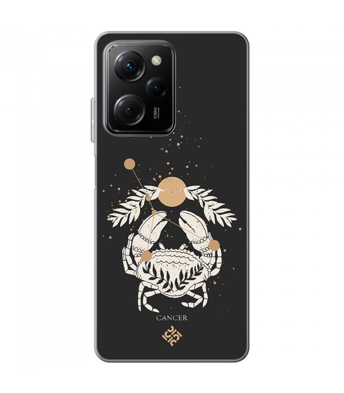 Funda para [ POCO X5 Pro 5G ] Dibujo Zodiaco [ Signo Zodiacal - Cancer ] de Silicona Flexible para Smartphone 