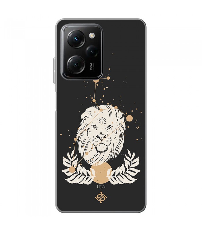 Funda para [ POCO X5 Pro 5G ] Dibujo Zodiaco [ Signo Zodiacal - Leo ] de Silicona Flexible para Smartphone 