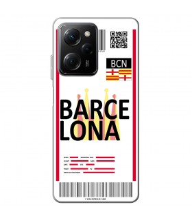 Funda para [ POCO X5 Pro 5G ] Billete de Avión [ Barcelona ] de Silicona Flexible para Smartphone 