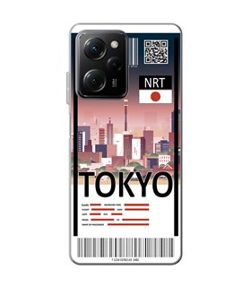 Funda para [ POCO X5 Pro 5G ] Billete de Avión [ Tokio ] de Silicona Flexible para Smartphone 