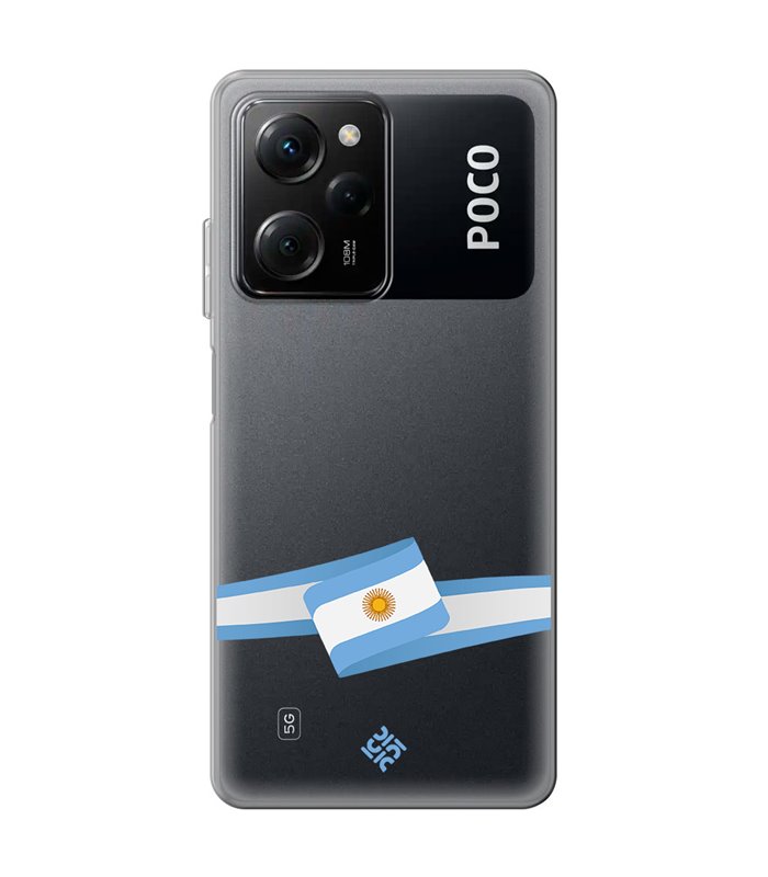 Funda para [ POCO X5 Pro 5G ] Bandera Paises[ Bandera Argentina ] de Silicona Flexible para Smartphone 