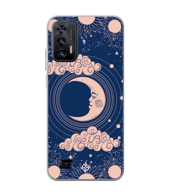 Funda para [ Oukitel C31 ] Dibujo Esotérico [ Luna Creciente - Dibujo Místico Astrologico ] de Silicona Flexible