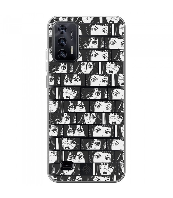 Funda para [ Oukitel C31 ] Dibujos Frikis [ Ojos Estilo Manga - Concepto de Historieta ] de Silicona Flexible