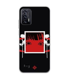 Funda para [ Oukitel C31 ] Dibujos Frikis [ Mirada Anime, Manga Rojo Intenso ] de Silicona Flexible