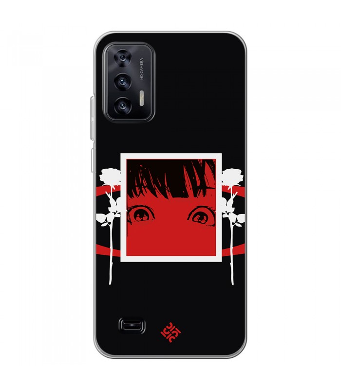 Funda para [ Oukitel C31 ] Dibujos Frikis [ Mirada Anime, Manga Rojo Intenso ] de Silicona Flexible