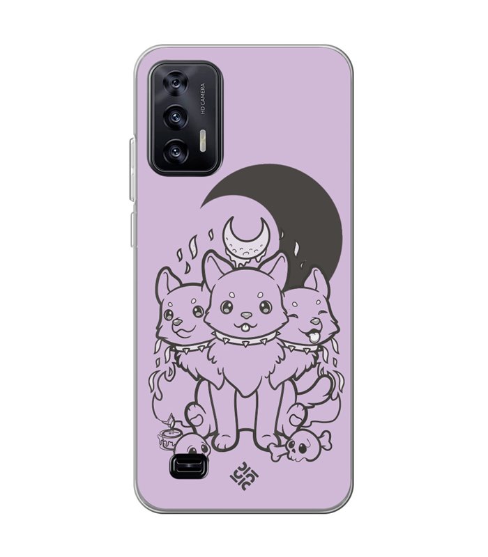 Funda para [ Oukitel C31 ] Dibujo Gotico [ Cute Cancerbero ] de Silicona Flexible para Smartphone 