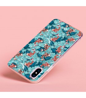 Funda para [ Oukitel C31 ] Dibujo Japones [ Peces Koi ] de Silicona Flexible para Smartphone 