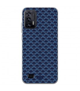 Funda para [ Oukitel C31 ] Dibujo Japones [ Patron Abstracto Loto Azul ] de Silicona Flexible 