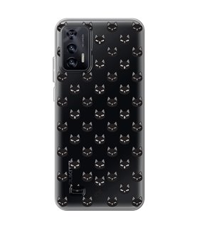 Funda para [ Oukitel C31 ] Dibujo Mascotas [ Gato Negro ] de Silicona Flexible para Smartphone 