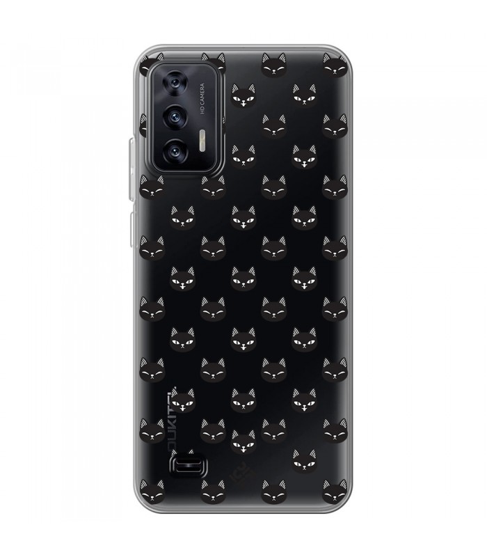 Funda para [ Oukitel C31 ] Dibujo Mascotas [ Gato Negro ] de Silicona Flexible para Smartphone 