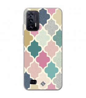 Funda para [ Oukitel C31 ] Dibujo Tendencias [ Diseño Azulejos de Colores ] de Silicona Flexible para Smartphone