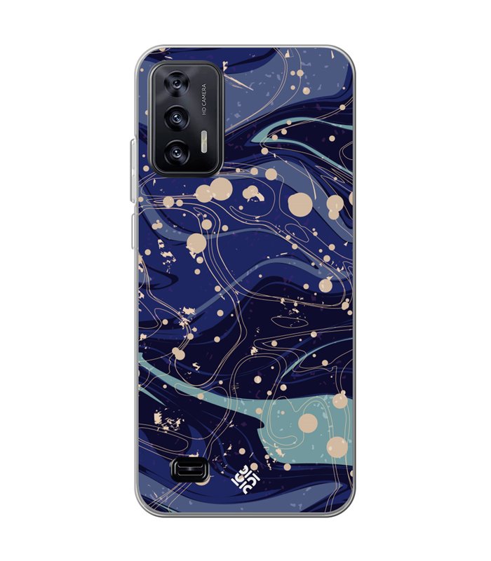 Funda para [ Oukitel C31 ] Dibujo Tendencias [ Pintura de Arte Abstracto Azul ] de Silicona Flexible