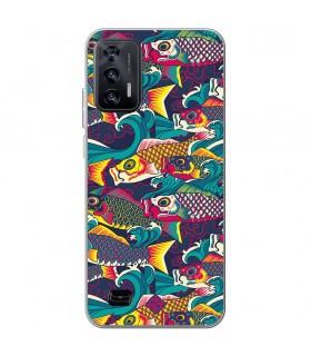 Funda para [ Oukitel C31 ] Dibujo Auténtico [ Serpentina de Carpas Koinobori, Mangas de Viento ] de Silicona