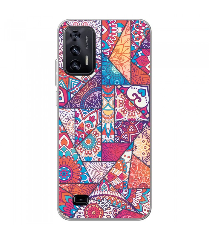 Funda para [ Oukitel C31 ] Dibujo Auténtico [ Mosaico Vidriera Mandala ] de Silicona Flexible