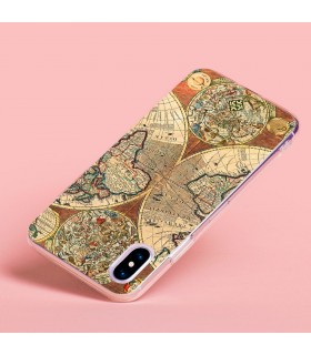 Funda para [ Oukitel C31 ] Dibujo Auténtico [ Antiguo Mapa Mundi ] de Silicona Flexible