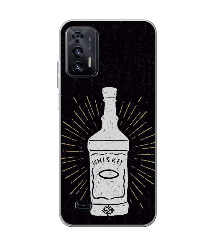 Funda para [ Oukitel C31 ] Dibujo Auténtico [ Whiskey ] de Silicona Flexible para Smartphone