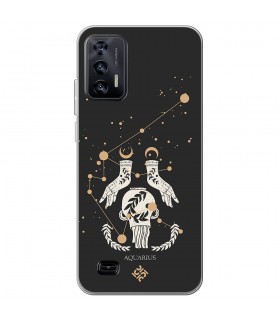 Funda para [ Oukitel C31 ] Dibujo Zodiaco [ Signo Zodiacal - Acuario ] de Silicona Flexible para Smartphone 