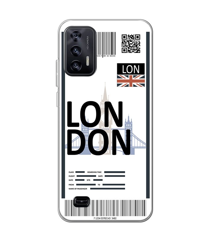 Funda para [ Oukitel C31 ] Billete de Avión [ London ] de Silicona Flexible para Smartphone 