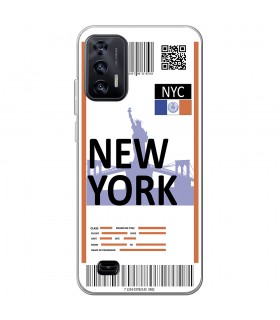 Funda para [ Oukitel C31 ] Billete de Avión [ New York ] de Silicona Flexible para Smartphone 