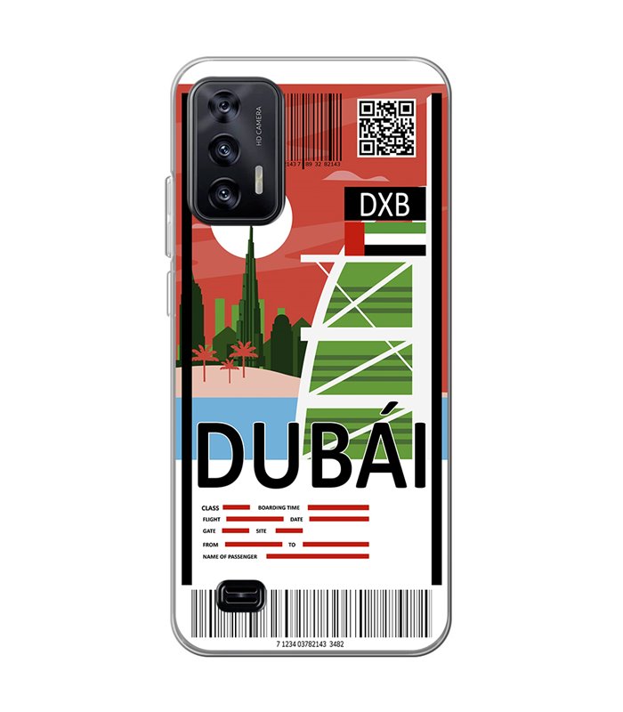 Funda para [ Oukitel C31 ] Billete de Avión [ Dubái ] de Silicona Flexible para Smartphone 