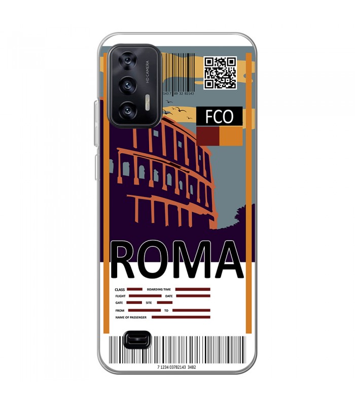 Funda para [ Oukitel C31 ] Billete de Avión [ Roma ] de Silicona Flexible para Smartphone 