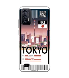 Funda para [ Oukitel C31 ] Billete de Avión [ Tokio ] de Silicona Flexible para Smartphone 
