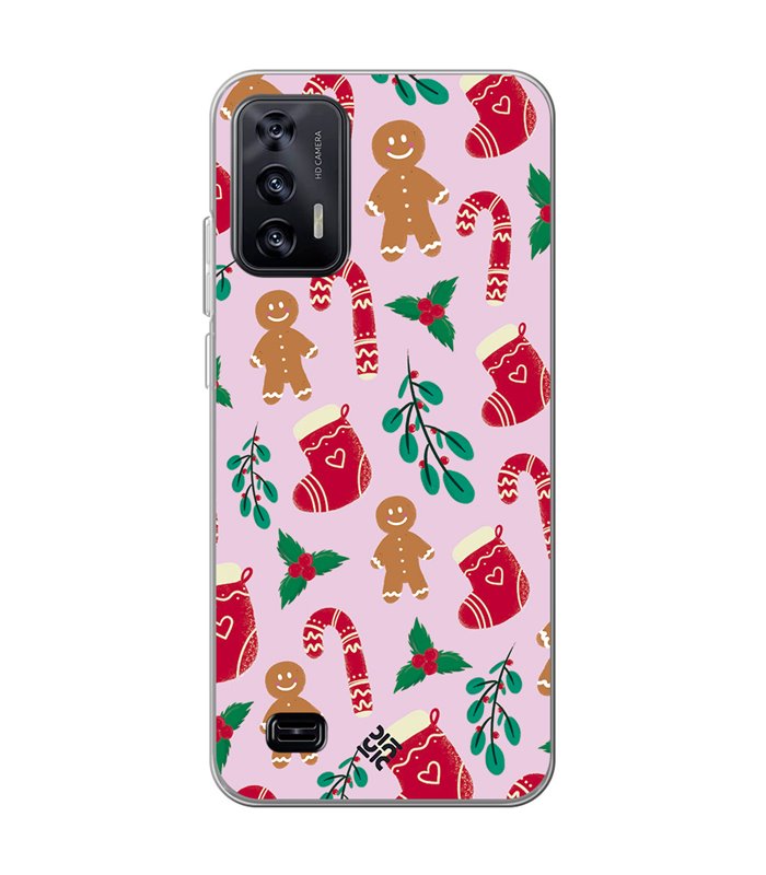 Funda para [ Oukitel C31 ] Fondo Navidad [ Galleta Christmas Baston Caramelo ] de Silicona Flexible para Smartphone 