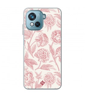 Funda para [ Blackview Oscal C80 ] Dibujo Botánico [ Flores Rosa Pastel ] de Silicona Flexible para Smartphone