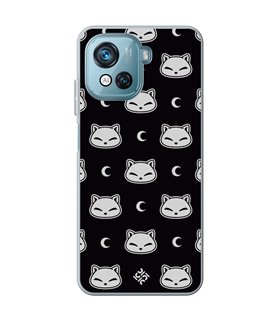 Funda para [ Blackview Oscal C80 ] Dibujo Cute [ Gato Negro Lunar ] de Silicona Flexible para Smartphone