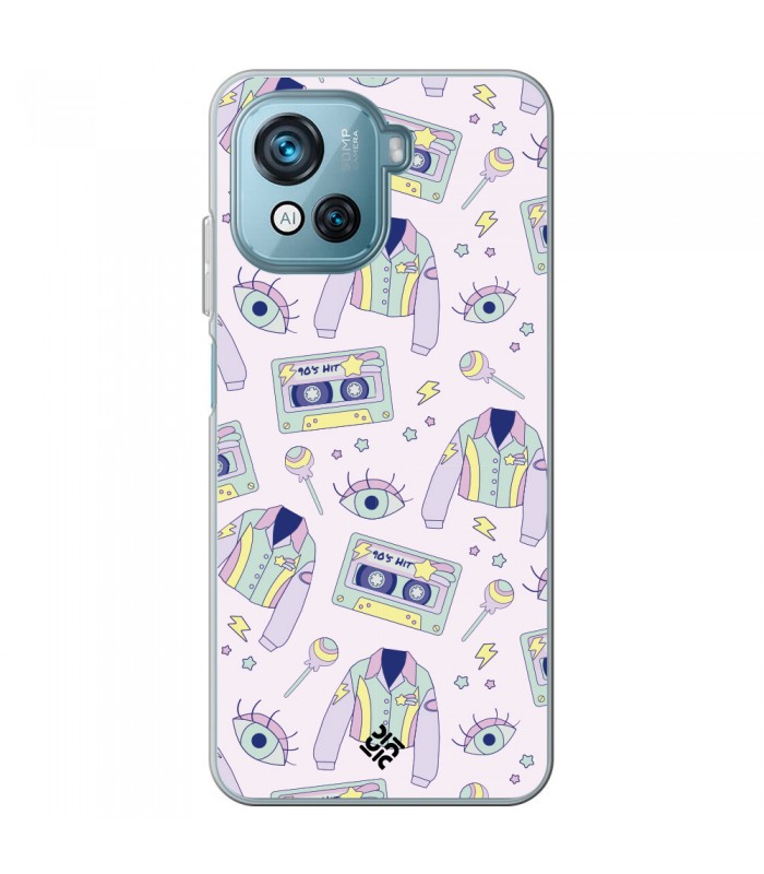 Funda para [ Blackview Oscal C80 ] Dibujo Cute [ Chaqueta Retro de Color Pastel Años 90 ] de Silicona Flexible