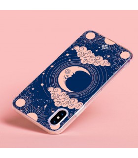 Funda para [ Blackview Oscal C80 ] Dibujo Esotérico [ Luna Creciente - Dibujo Místico Astrologico ] de Silicona Flexible