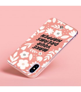 Funda para [ Blackview Oscal C80 ] Dibujo Frases Guays [ Make You Dreams Happen ] de Silicona Flexible