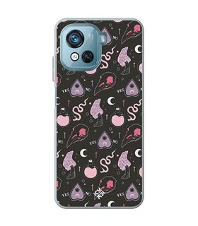 Funda para [ Blackview Oscal C80 ] Dibujo Gotico [ Diseño Brujería en Tonos Pastel y Fondo Negro ] de Silicona