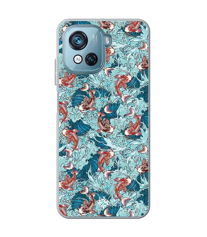 Funda para [ Blackview Oscal C80 ] Dibujo Japones [ Peces Koi ] de Silicona Flexible para Smartphone 