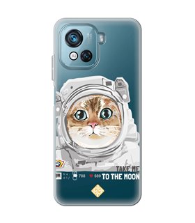 Funda para [ Blackview Oscal C80 ] Dibujo Mascotas [ Gato Astronauta - Take Me To The Moon ] 