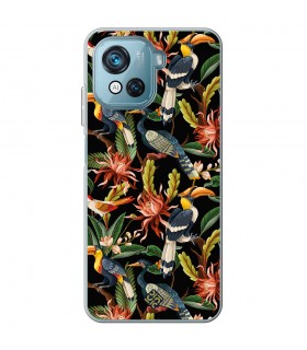 Funda para [ Blackview Oscal C80 ] Dibujo Mascotas [ Estampado Aves y Hojas y Flores Tropicales ] de Silicona