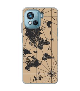 Funda para [ Blackview Oscal C80 ] Dibujo Auténtico [ Mapa Mundi ] de Silicona Flexible para Smartphone 