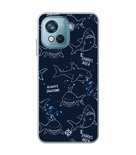 Funda para [ Blackview Oscal C80 ] Dibujo Auténtico [ Sharks Area ] de Silicona Flexible para Smartphone