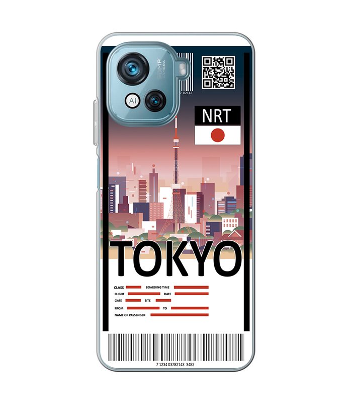 Funda para [ Blackview Oscal C80 ] Billete de Avión [ Tokio ] de Silicona Flexible para Smartphone 