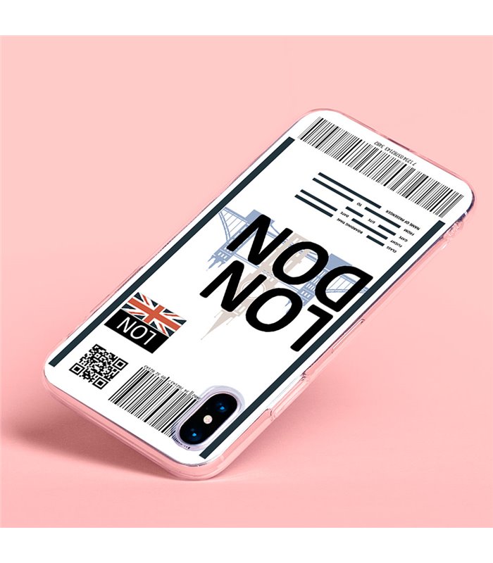 Funda para [ Xiaomi Redmi Note 12 Pro 5G ] Billete de Avión [ London ] de Silicona Flexible para Smartphone 