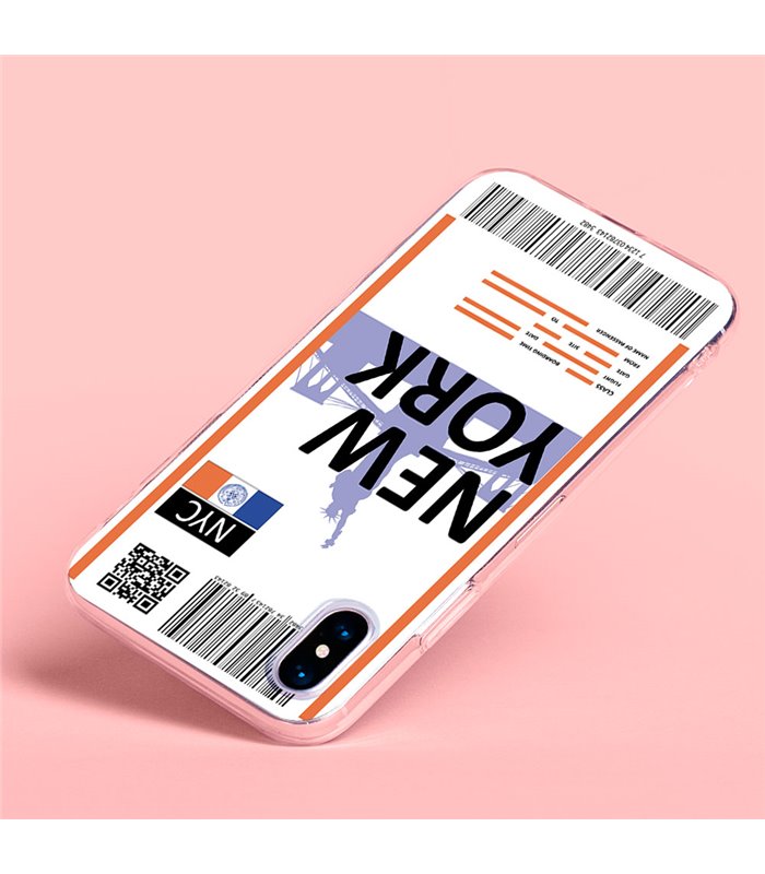 Funda para [ Xiaomi Redmi Note 12 Pro 5G ] Billete de Avión [ New York ] de Silicona Flexible para Smartphone 