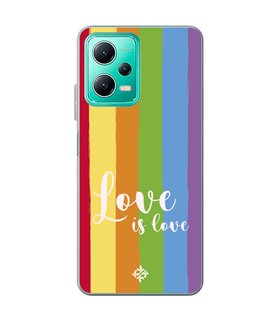 Funda para [ Xiaomi Redmi Note 12 5G ] Dibujo Auténtico [ Love is Love - Arcoiris ] de Silicona Flexible