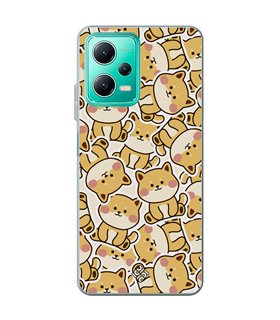 Funda para [ Xiaomi Redmi Note 12 5G ] Dibujo Cute [ Pegatinas Perrito Shiba ] de Silicona Flexible para Smartphone