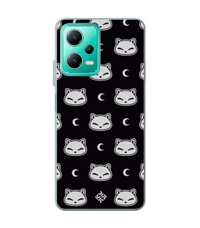 Funda para [ Xiaomi Redmi Note 12 5G ] Dibujo Cute [ Gato Negro Lunar ] de Silicona Flexible para Smartphone