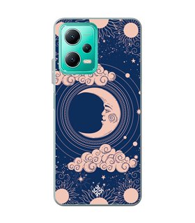 Funda para [ Xiaomi Redmi Note 12 5G ] Dibujo Esotérico [ Luna Creciente - Dibujo Místico Astrologico ] de Silicona Flexible
